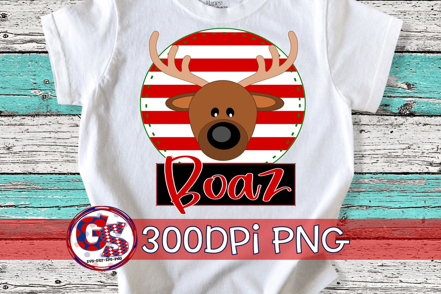 Reindeer Circle with Name Boxes PNG for Sublimation
