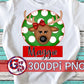 Girl Reindeer Circle with Name Boxes PNG for Sublimation