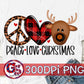 Peace Love Christmas Reindeer PNG for Sublimation.