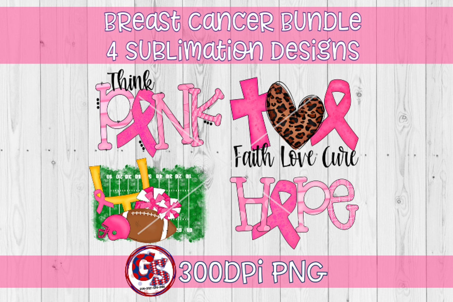 Breast Cancer PNG Bundle for Sublimation