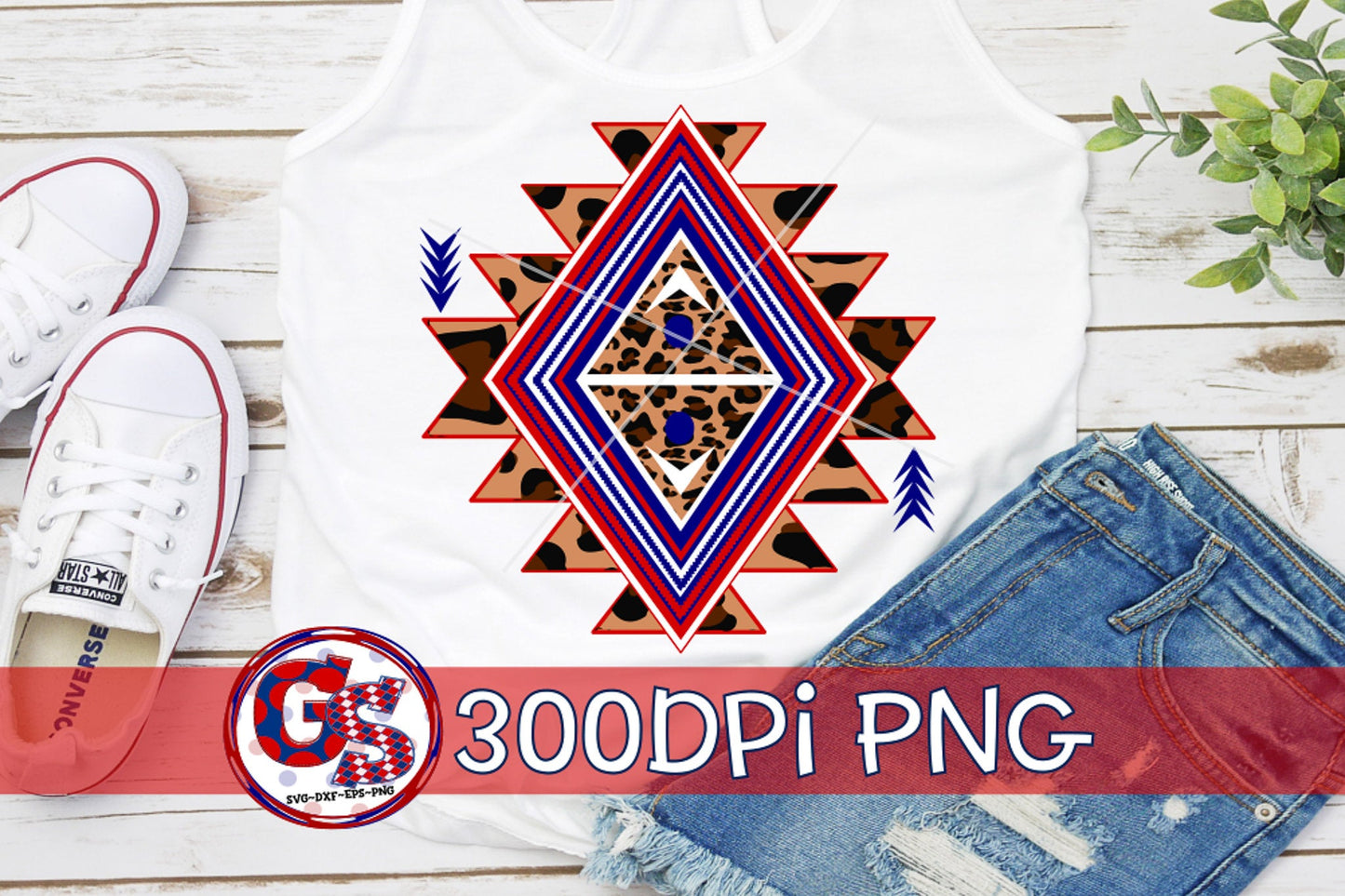 Aztec Navy and Red PNG for Sublimation