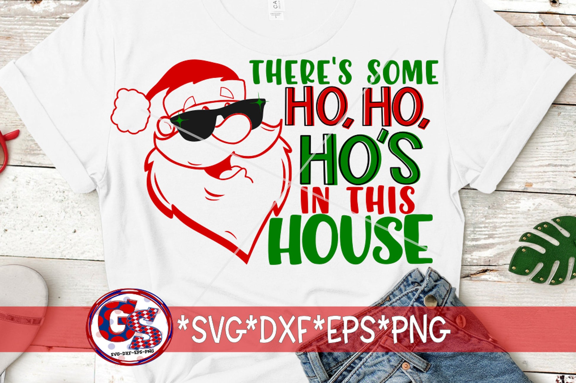 Santa SvG | There&#39;s Some Ho Ho Ho&#39;s In This House svg dxf eps png. Christmas SvG | Santa SvG | Santa DxF | Ho Ho SvG |Instant Download File