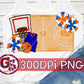 Basketball Pom Poms Royal Blue Orange PNG for Sublimation