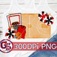 Basketball Court Pom Poms Red and Black PNG for Sublimation
