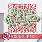 Retro Merry Christmas Leopard PNG for Sublimation
