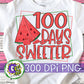 100 Days Sweeter PNG for Sublimation