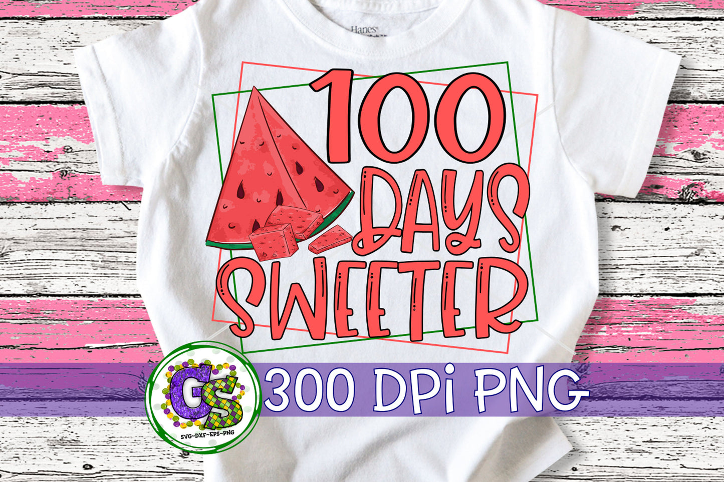 100 Days Sweeter PNG for Sublimation