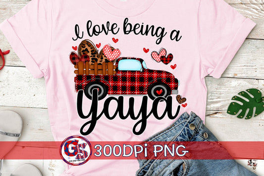 I Love Being A Yaya Antique Truck PNG for Sublimation