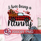 I Love Being A Nanny Antique Truck Valentine's Day PNG for Sublimation