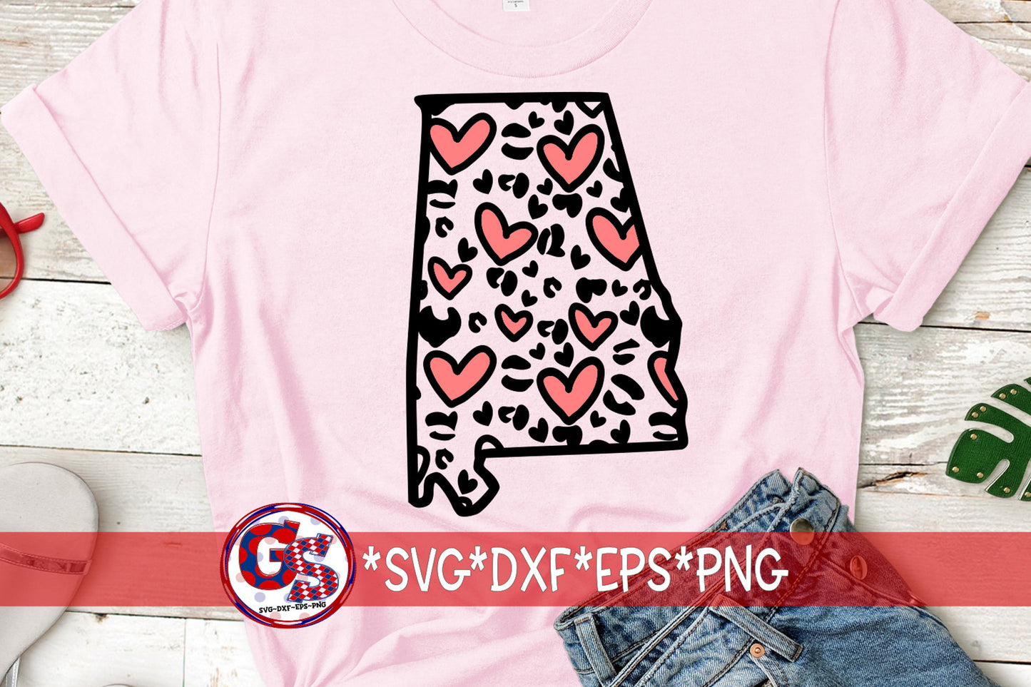 Heart Leopard Print Alabama svg dxf eps png | Valentine&#39;s Day SvG | Heart SvG | Heart Alabama SvG |Valentine&#39;s Day SvG | Instant Download