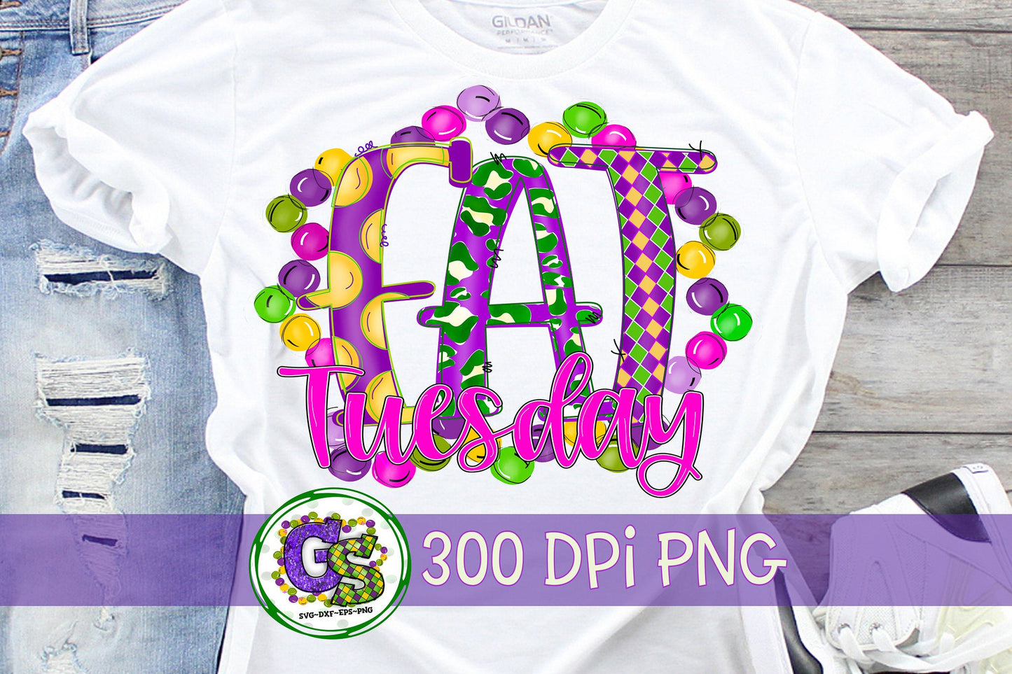 Fat Tuesday Mardi Gras PNG for Sublimation