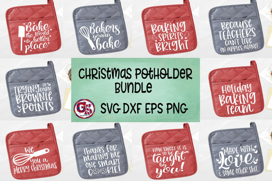 Christmas Pot Holder Bundle svg dxf eps png. Christmas SvG | Santa SvG | Pot Holder SVG | Pot Holder Bundle | Instant Download Cut Files