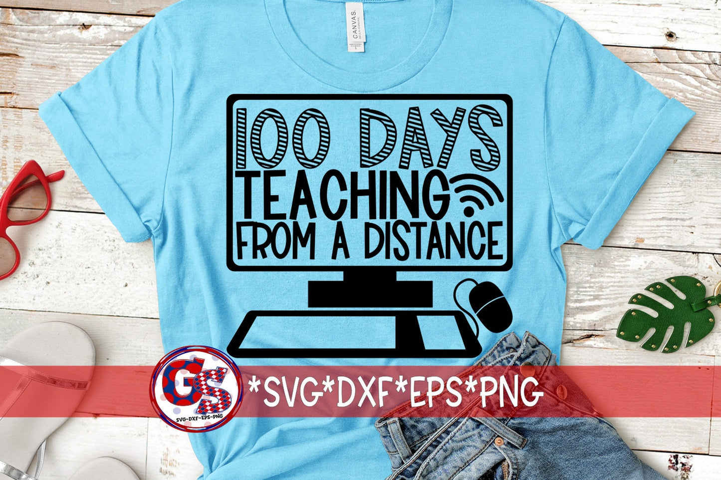 100 Days Teaching From a Distance svg dxf eps png 100 Days Of School SvG | Virtual Learning SvG  |100 days of School SvG | Instant Download