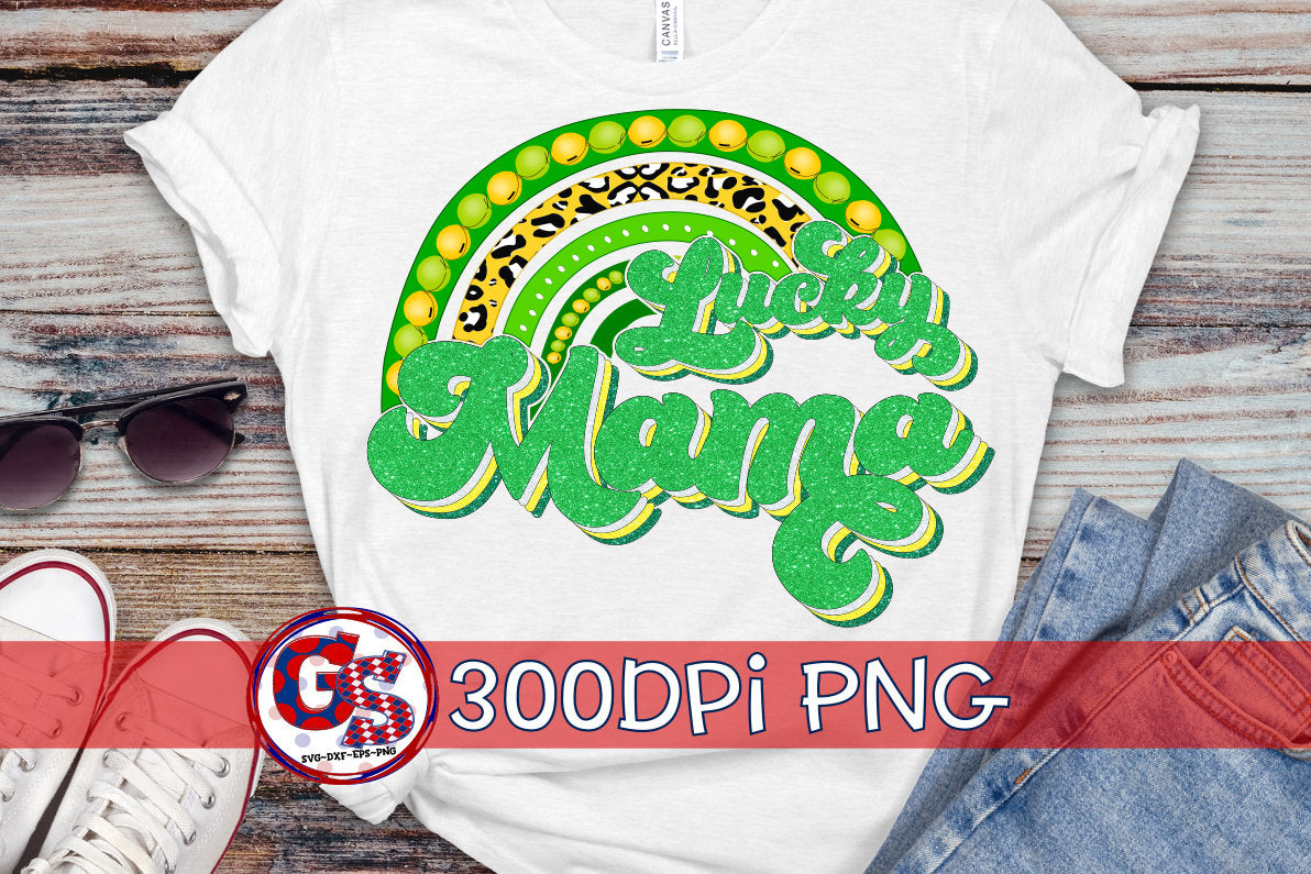 St. Patrick's Day Lucky Mama Rainbow PNG Sublimation