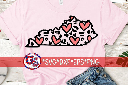 Heart Leopard Print Kentucky svg dxf eps png | Valentine&#39;s Day SvG | Heart SvG | Heart Kentucky SvG | Valentine&#39;s Day SvG | Instant Download