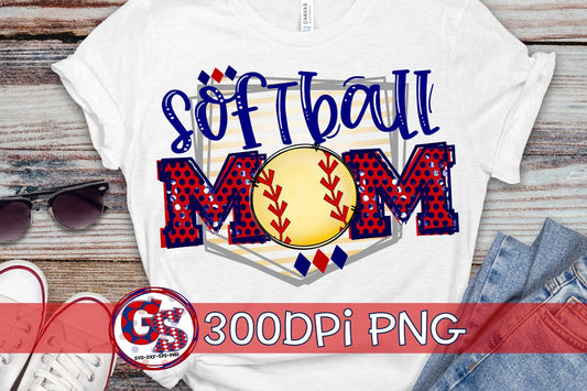 Softball Mom Homeplate PNG Sublimation