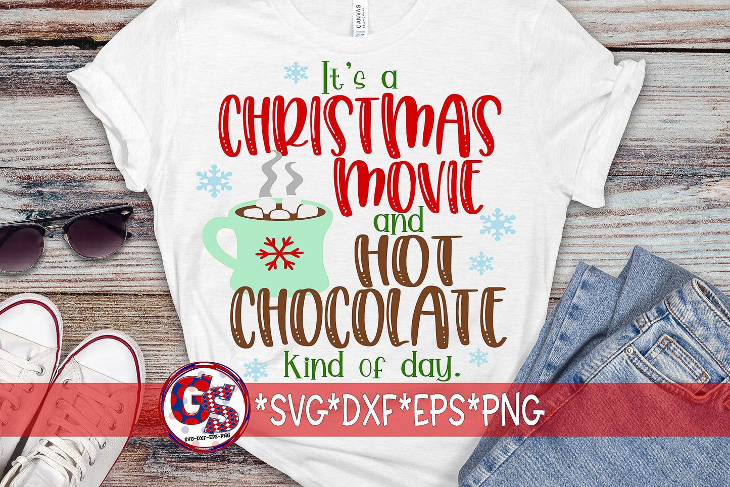 Christmas Movie and Hot Chocolate Kind of Day svg, dxf, eps, png. Christmas SVG | Christmas DxF | Instant Download Cut Files.