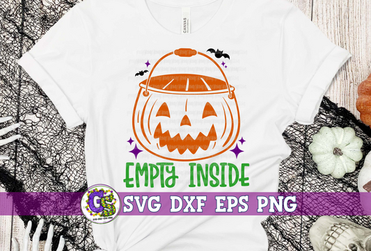 Empty Inside Trick or Treat Candy Bucket SVG DXF EPS PNG