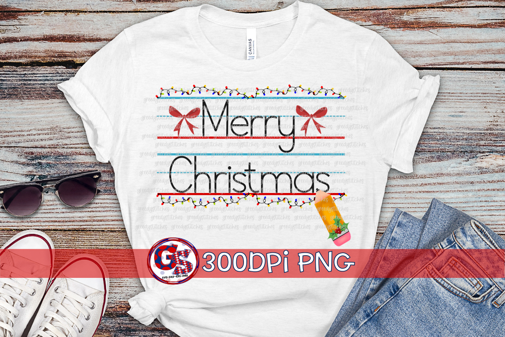 Merry Christmas School Writing Tablet PNG for Sublimation