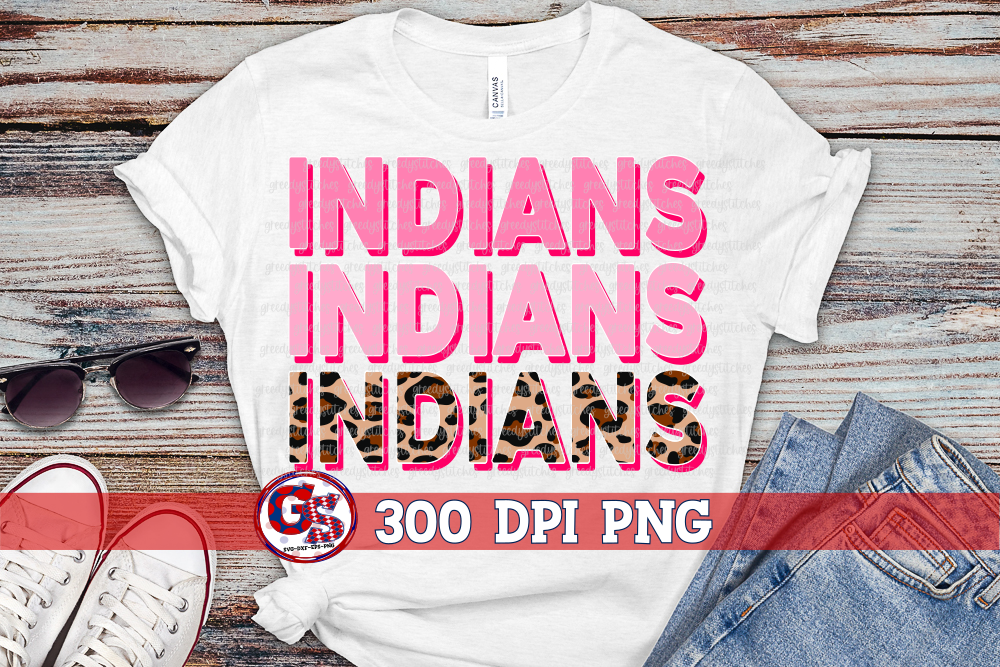 Indians Breast Cancer Awareness Pink Leopard PNG for Sublimation