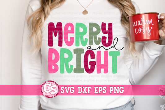 Merry and Bright SVG DXF EPS PNG