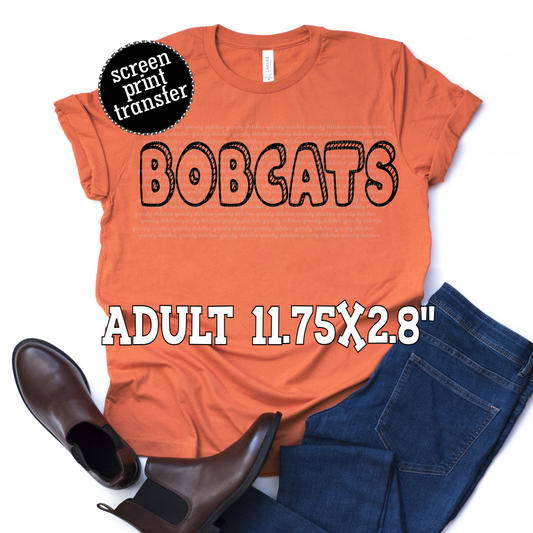 Bobcats Bubble ADULT Screen Print Transfer