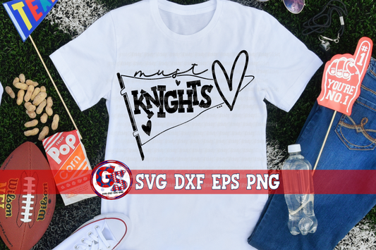 Must Love Knights Pennant SVG DXF EPS PNG