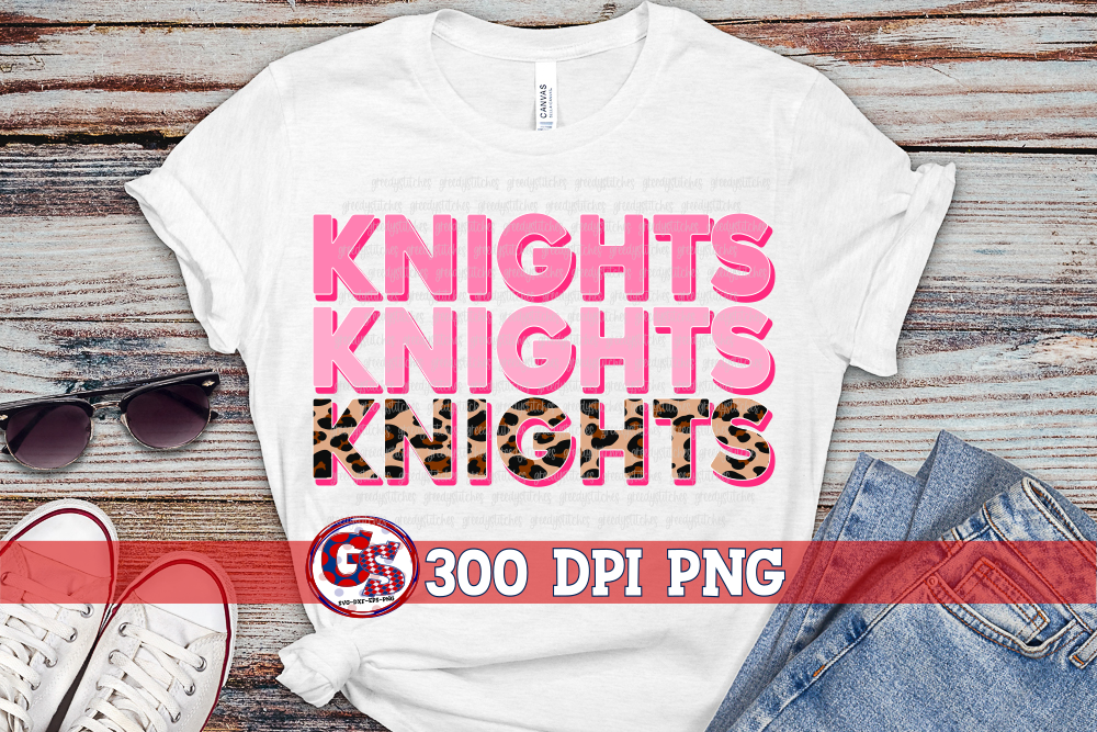 Knights Pink Leopard Breast Cancer PNG for Sublimation – Greedy Stitches