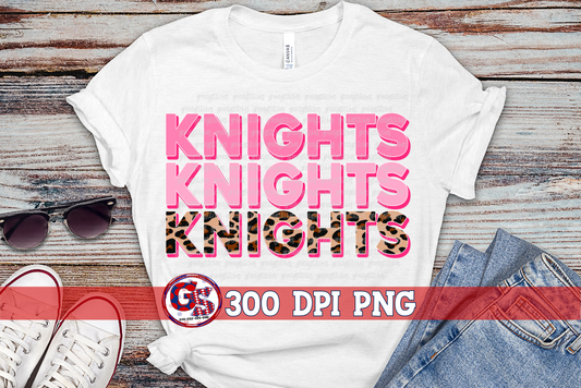 Knights Pink Leopard Breast Cancer PNG for Sublimation