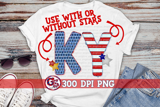 Patriotic Kentucky KY PNG for Sublimation