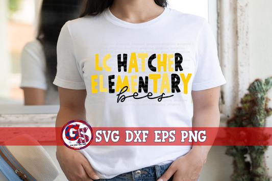 LC Hatcher Elementary Bees SVG DXF EPS PNG