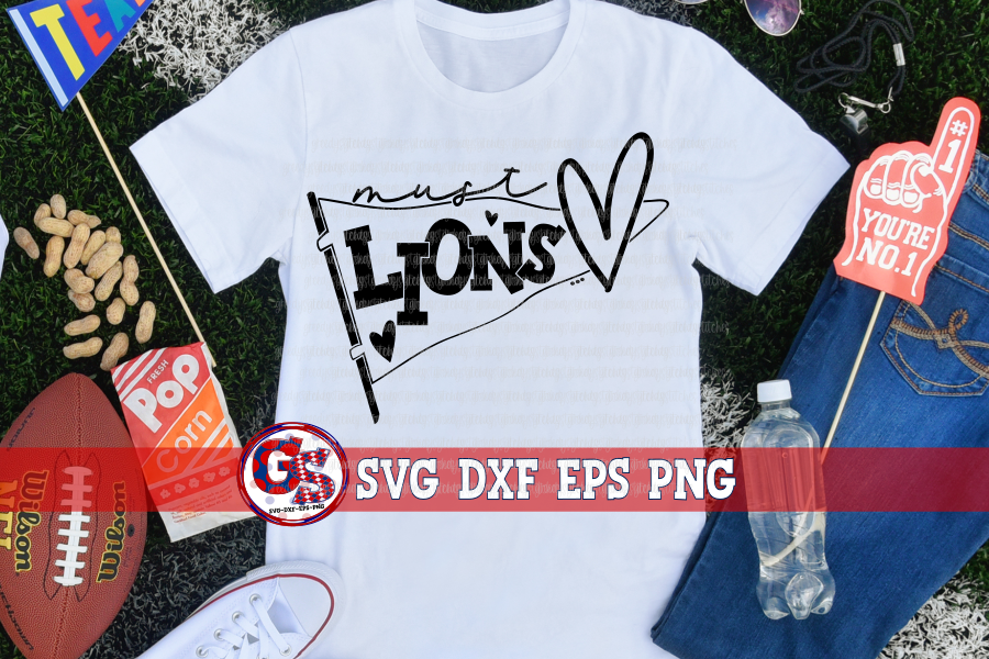 Must Love Lions Pennant SVG DXF EPS PNG