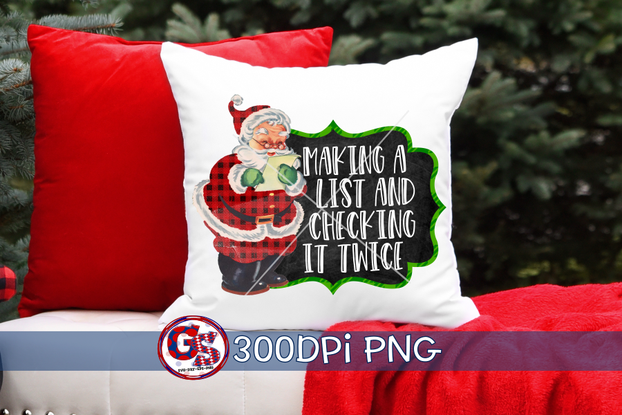 Making a List and Checking it Twice PNG for Sublimation