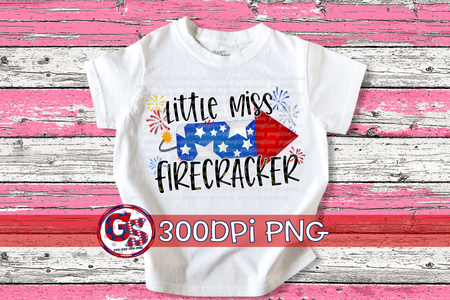 Little Miss Firecracker PNG for Sublimation