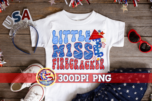 Little Miss Firecracker PNG for Sublimation