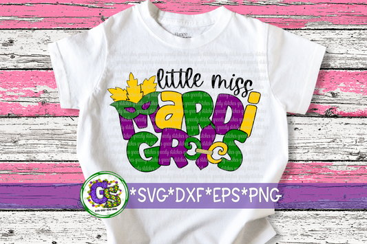 Little Miss Mardi Gras SVG DXF EPS PNG