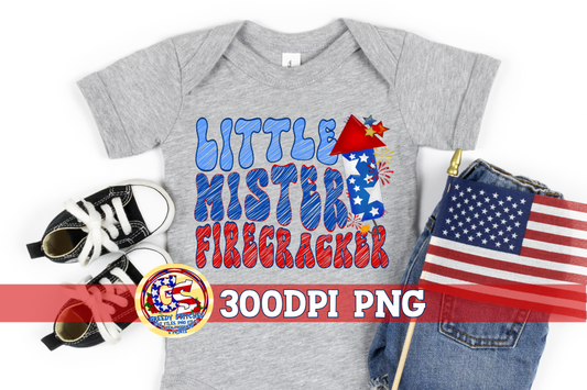 Little Mister Firecracker PNG for Sublimation