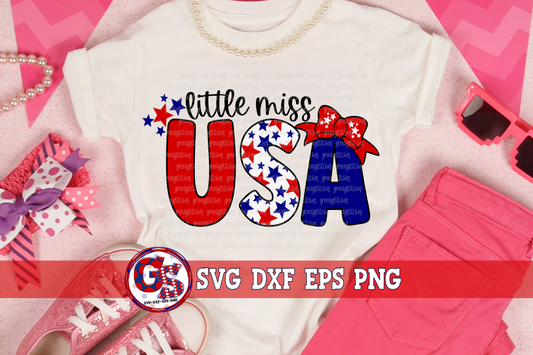 Little Miss USA SVG DXF EPS PNG