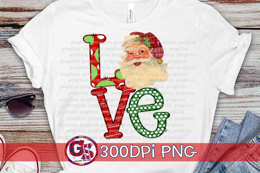 Love Santa Christmas PNG for Sublimation