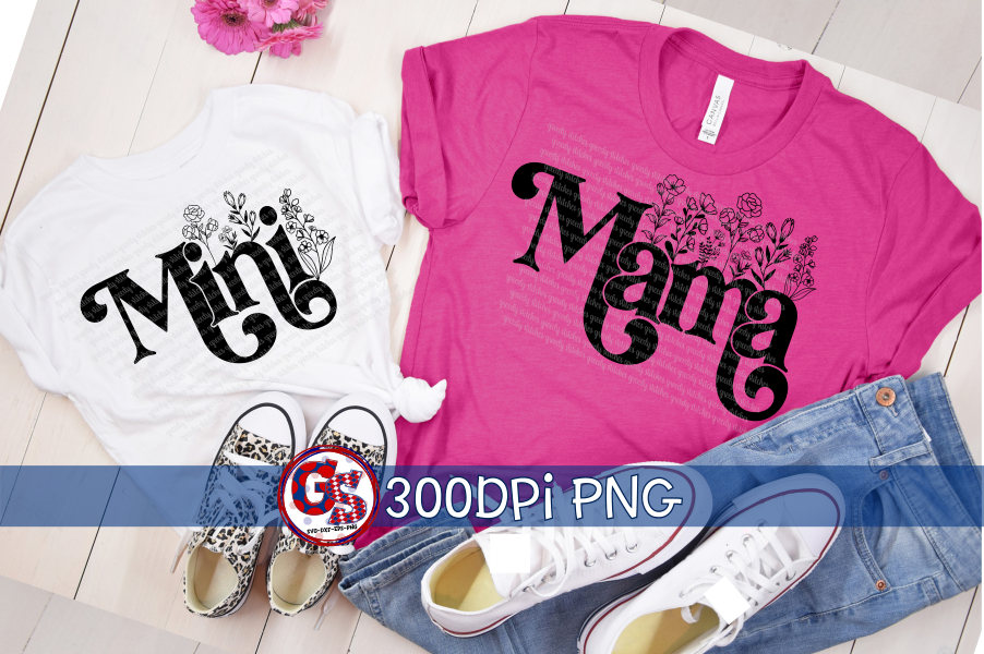 Floral Mama and Mini Bundle SVG DXF EPS PNG