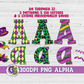 Mardi Gras Alpha Set PNG