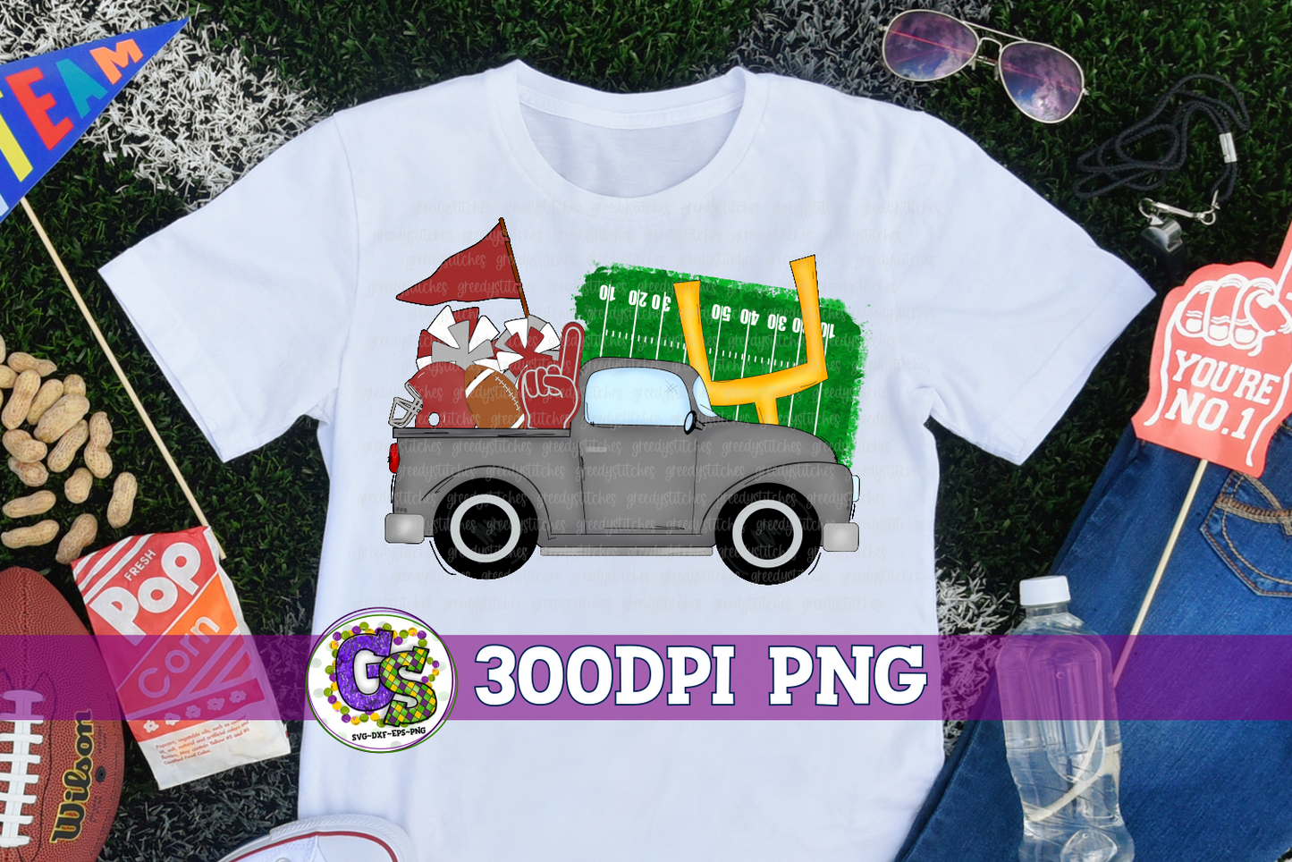 Football Truck Maroon Grey PNG for Sublimation