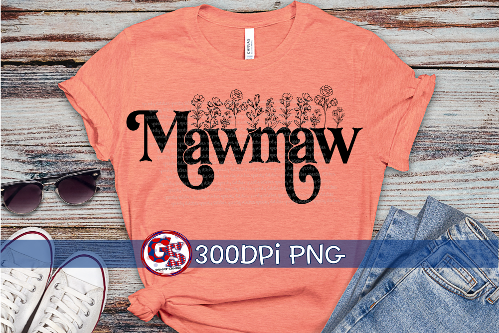 Floral Mawmaw PNG for Sublimation