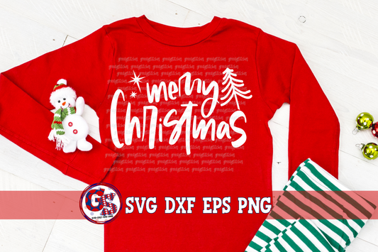 Merry Christmas Tree SVG DXF EPS PNG