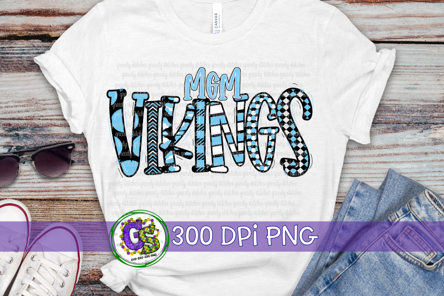MGM Vikings Word Art PNG for Sublimation