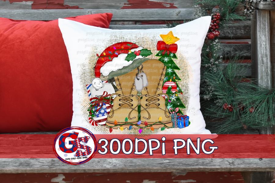 Military Christmas PNG for Sublimation