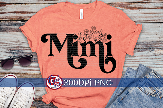 Floral Mimi PNG for Sublimation