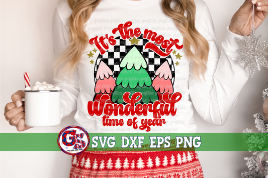 Retro It's the Most Wonderful Time of Year SVG DXF EPS PNG