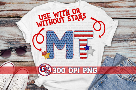 Patriotic Montana MT PNG for Sublimation