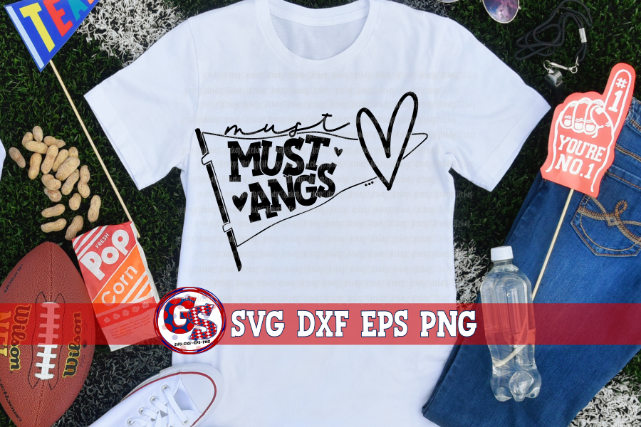 Must Love Mustangs Pennant SVG DXF EPS PNG